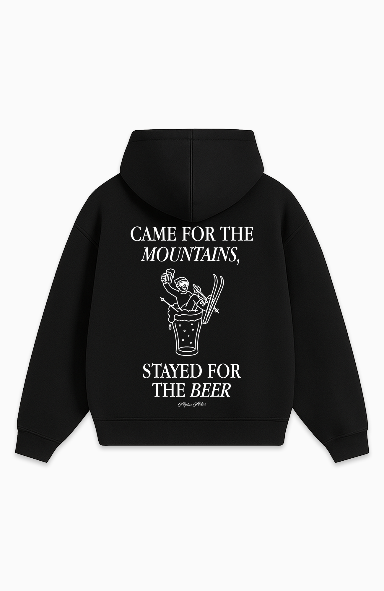 CAME FOR THE MOUNTAINS, STAYED FOR THE BEER OVERSIZED HOODIE