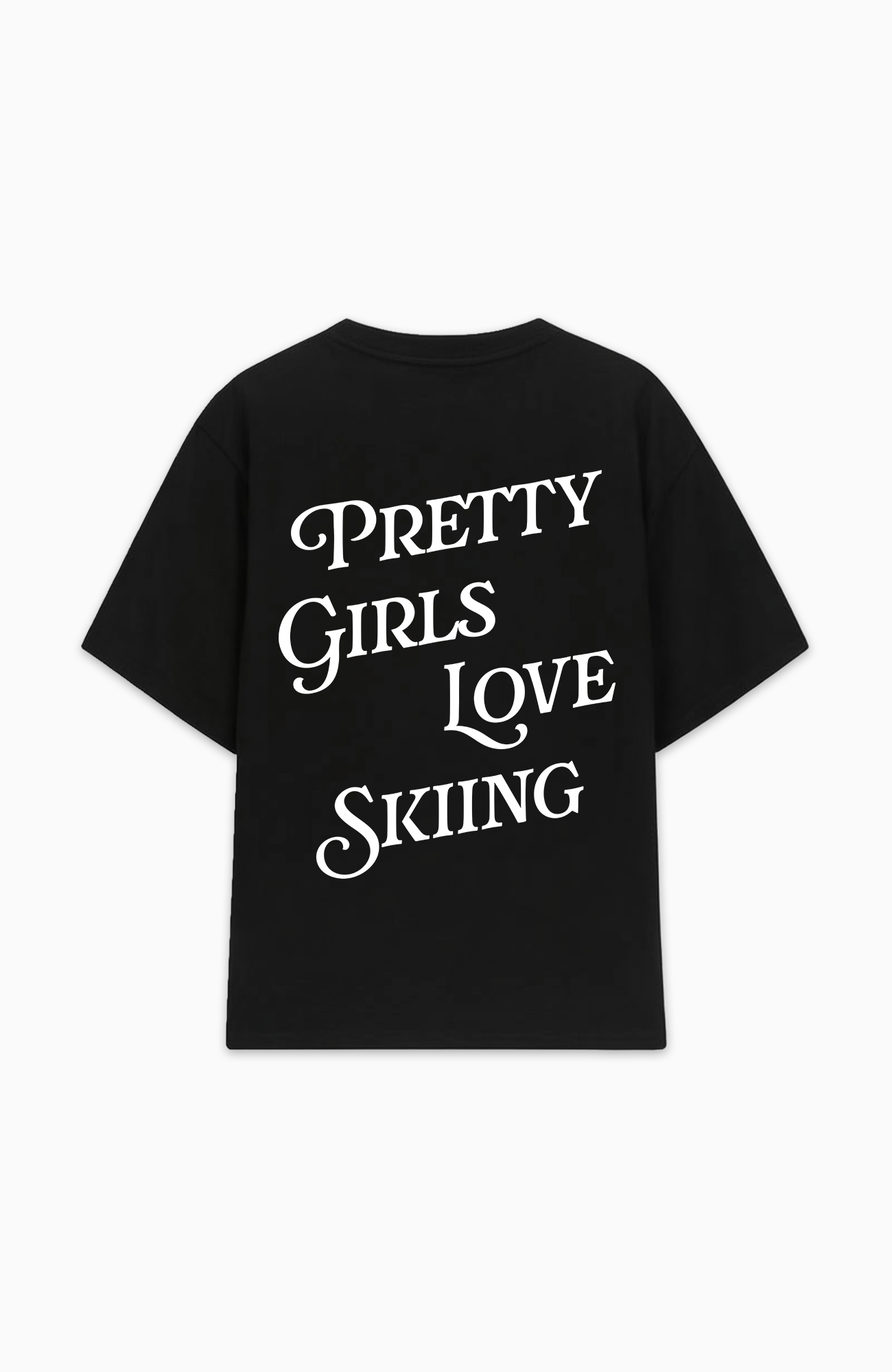 PRETTY GIRLS LOVE SKIING OVERSIZED SHIRT