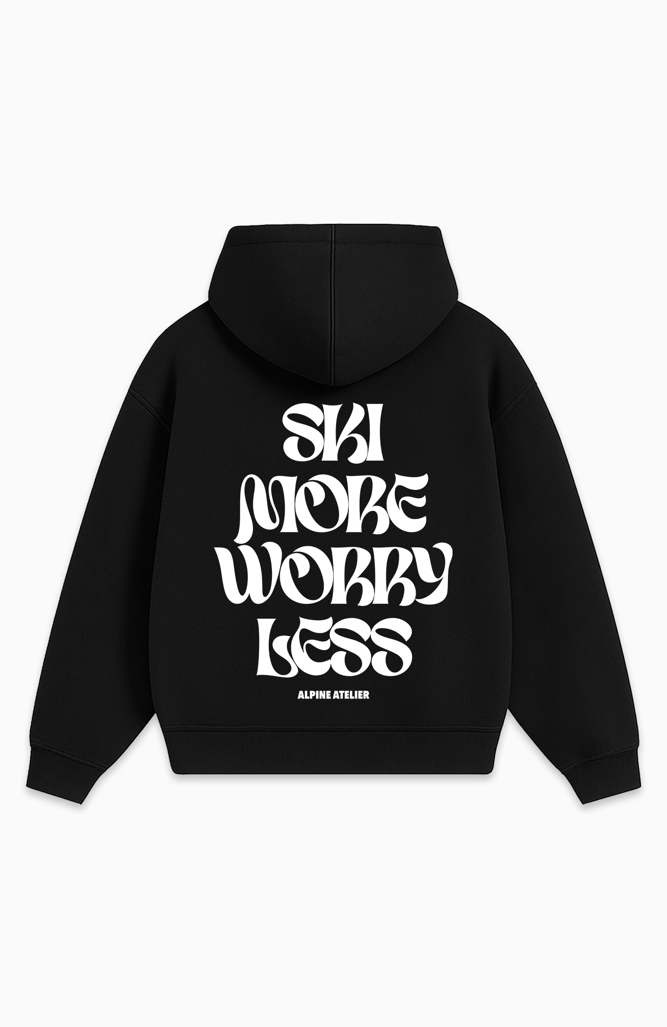SKI MORE WORRY LESS OVERSIZED HOODIE